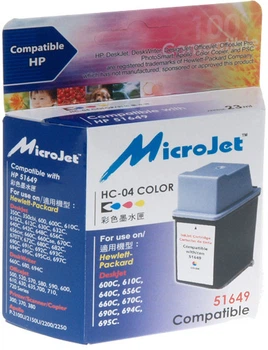 Картридж MicroJet для HP DJ 600 series аналог HP 49 (51649AE) Color (HC-04)