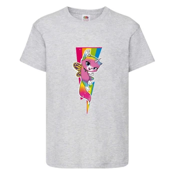 Футболка детская Радужная Кошка 004 (Rainbow Cat) серая (RNC gry 004) 164 см