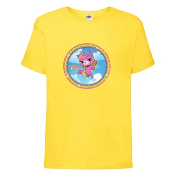 Футболка детская Радужная Кошка 003 (Rainbow Cat) желтая (RNC yel 003) 152 см