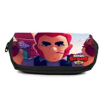Школьный пенал Бравл Старс органайзер универсальный (Brawl Stars - 0054) черный