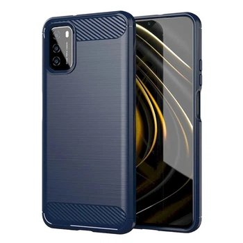 Чохол Carbon для Xiaomi Poco M3 бампер оригінальний Blue
