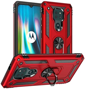 Чохол Shield для Motorola Moto E7 Plus бампер протиударний з підставкою Red