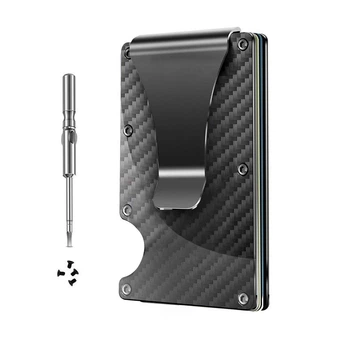 Карбоновий кардхолдер для банківських карт CARBON STYLE + затиск для грошей і купюр з натурального карбону RFID захист (SRCARDHLD01)