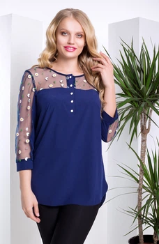 Блуза "Синди" (т.синий) 56 (XXXXL)