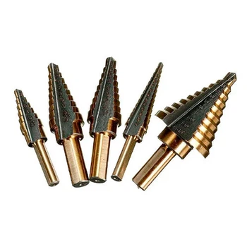 Набор из 5 ступенчатых спиральных сверл OEM 3.2-34.9мм, HSS-сталь (116593)