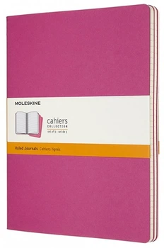 Набір зошитів Moleskine Cahier великий 19 х 25 см в лінію кінетичний рожевий