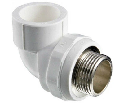 Косинець перехідною Valtec PPR DN 20x3/4" з зовнішньою різьбою (VTp.753.0.02005) Білий