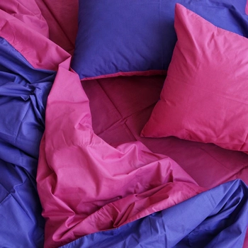 Однотонное малиново-фиолетовое постельное белье MDreams 2-спальное 200х220