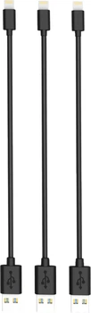 Кабель Timstool USB to Lightning 0.21 м 3 шт Black (DC21-LT-BL)