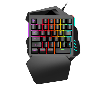 Клавиатура игровая FlyBat HGK - 2135 проводная 35 клавиш RGB подсветка клавиш для одной руки черная