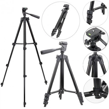 Телескопический раскладной штатив тринога для камеры и телефона трипод Tripod 3120 Black