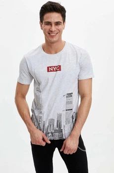 Футболка Defacto с принтом NYC XL Серая (DeF T-shirt -7028-3)