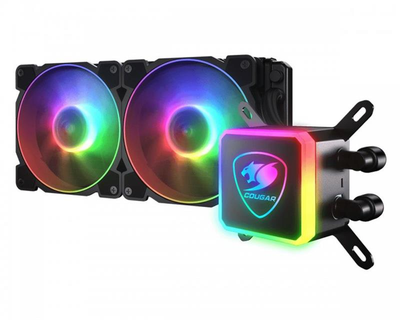Система водяного охлаждения Cougar Aqua 240 ARGB, Intel:775/1150/1151/1155/1156/1200/1366/2011/2066, AMD:AM4/FM2/FM1/AM3+/AM3/AM2+/AM2, 274х120х27мм, 4-pin