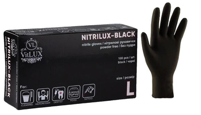 Перчатки нитриловые чёрные "Сare365" 4.5 грамма упаковка (L)