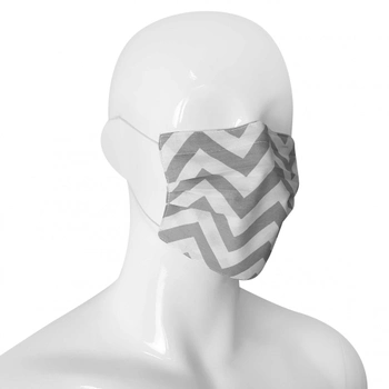 Багаторазова Захисна маска для обличчя NDS Сірий зигзаг