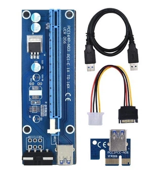Адаптер-райзер Dynamode PCI-E x1 to 16x, 60 см USB 3.0 Cable, MOLEX v.006
