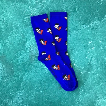 Носки Высокие Женские Marvel DC pattern Супермен Синие 37-43
