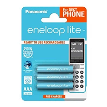 Акумулятори Panasonic Eneloop Lite Dect AAA/HR03 NI-MH 550 mAh BL 3 шт