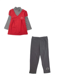 Костюм: Туника с леггинсами Losan Mc baby girls (026-8050AD/283) Темно-красный 2 Years-92 см