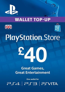 Цифровой код Сони PlayStation Network пополнение бумажника счета своего аккаунта на сумму 40£ GBP UK-регион