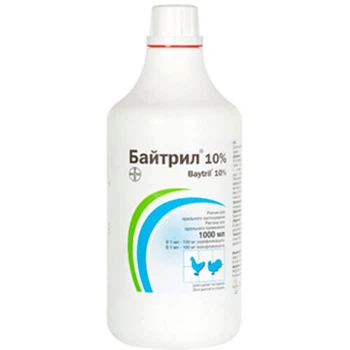 Протимікробний препарат Bayer Baytril Байтрил, 10%, 1 л