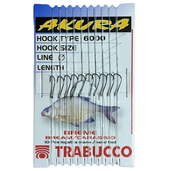 Повідець Trabucco Akura BREME гачок №14, волосінь 0,12мм 1,5м, 10шт