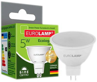 Світлодіодна лампа EUROLAMP SMD MR16 5W GU5.3 4000K (LED-SMD-05534(P))