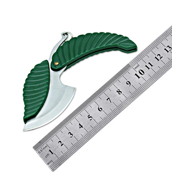 Міні складаний брелок-ніж у формі листа 10*4*0.7CM Зелений (sv0092)