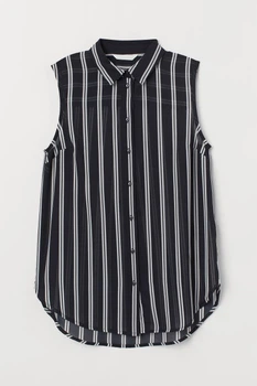 Блуза H&M 34 черный полоска 17036970509