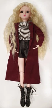 Шарнирная кукла BJD с 3D глазами и длинными белые волосами, 60см