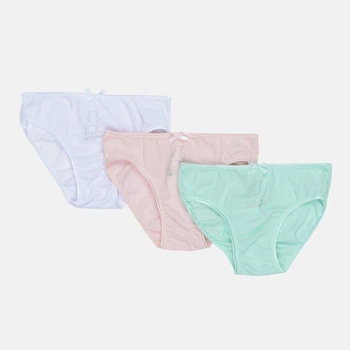 Детские трусы-слипы для девочки Lulu Castagnette Slip X3 Enfant Fille Lulu 83890483-1 110-116 см Бирюзовый/Розовый/Белый (3349610012377)