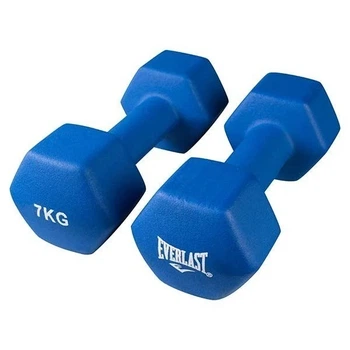 Гантели для фитнеса и спорта Everlast 7кг х 2 шт синие , фирменные