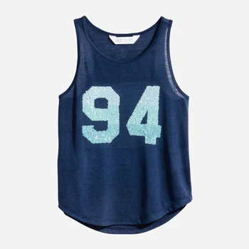 Подростковая майка для девочки H&M HOM91193 158-164 см Синяя (2000000327266)