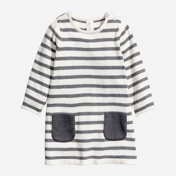 Дитяче плаття для дівчинки H&M HOM92073 68 см Молочний/Сірий (Er_2000000324722)