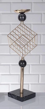 Подсвечник Zeyve Elegance металлический премиум золото 44 см