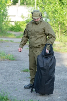 Тактическая транспортная сумка-баул мешок армейский Trend черный на 100 л с Oxford 0055B