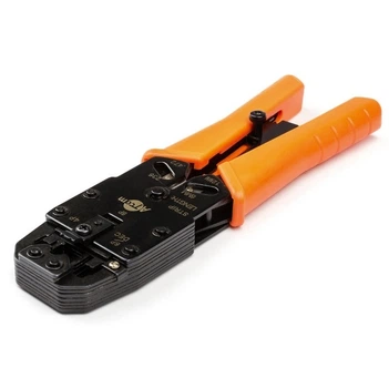 Кримпер ATCOM 2008R профессиональный с резаком и зачисткой изоляции RJ-11/RJ-45 Клещи обжимные (13787)