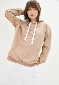 Худи Solo спортивное оверсайз One Size Бежевый Wm1401