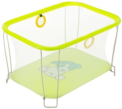 Детский манеж игровой KinderBox с кольцами желтый собачка