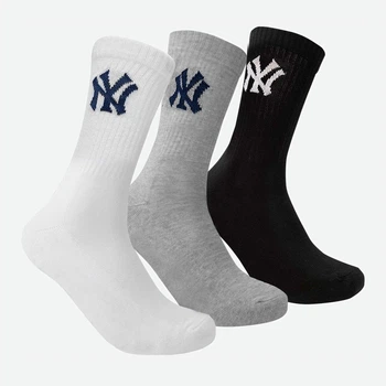 Набор мужских носков хлопковых New York Yankees 3 pk Crew 15100002-1003 43-46 3 пары Черный/Белый/Серый (8718984009132)