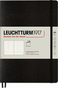 Блокнот Leuchtturm1917 Soft м'який середній 14,5 х 21 см в крапку чорний