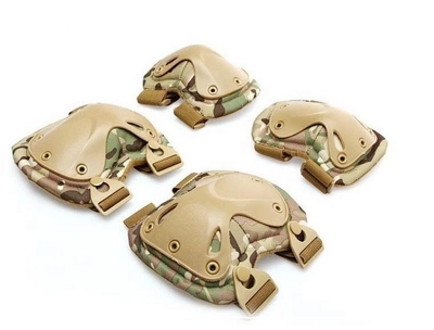 Наколінники і налокітники - комплект захисту тактичний спортивний камуфляж(AC-Shell-04CP)