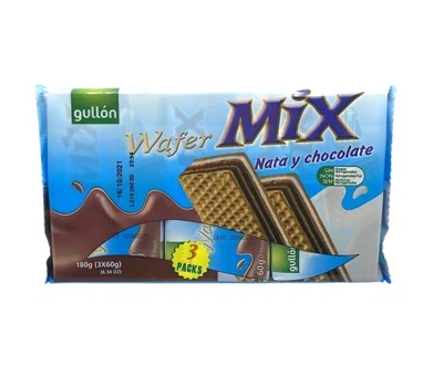 Вафли Gullon Mix Nata-Choko шоколадные, 210г