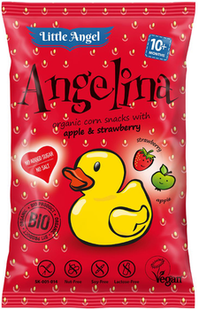 Кукурудзяні снеки McLloyd`s Little Angel Angelina з яблуком і полуницею 60 г х 10 шт. (8588000526581)