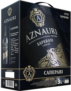 Вино Aznauri Саперави красное сухое 3 л 9.5-14% (4820189292005)