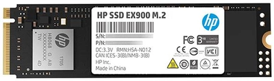 SSD диск HP EX900 250GB NVMe M.2 2280 PCIe 3.0 x4 3D NAND TLC (2YY43AA#ABB)