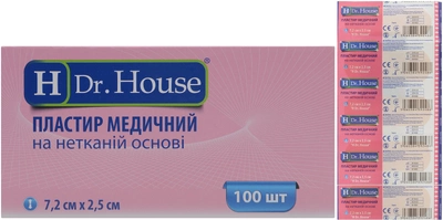 Пластир медичний H Dr. House 7.2 см х 2.5 см №100 (5060384392486)
