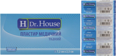 Пластир медичний тканинний H Dr. House 7.2 см х 2.5 см (5060384392172)