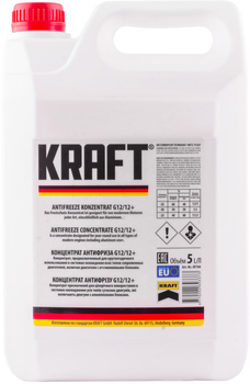Антифриз Kraft G12/12 + Red концентрат для системи охолодження 5 л (KF104)