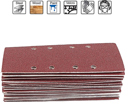 Набор шлифовальной бумаги S&R зерно 40/60/80/120/240 на Velcro основе 93х230 мм 35 шт (232093035)